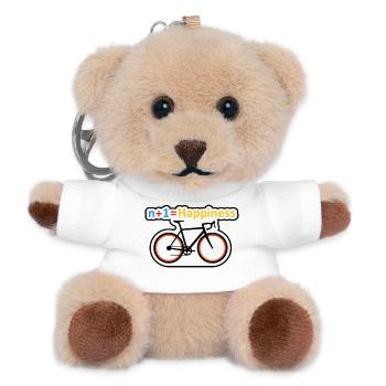 Fahrrad-Glücksgleichung - Teddy Schlüsselanhänger - Weiß - Vorne