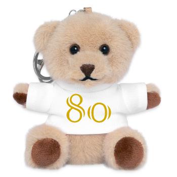 80. 80 JAHRE. 80. JUBILÄUM. 80-JAHRES-JUBILÄUM. - Teddy Schlüsselanhänger - Weiß - Vorne