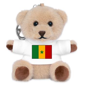 Senegal flag - Teddy Keyring - white - Front