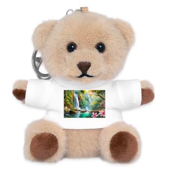 Dschungelwasserfall Traum - Teddy Schlüsselanhänger - Weiß - Vorne