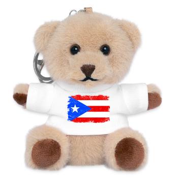 Puerto Rico Flag Caribbean Island Puerto Rico USA - Teddy Keyring - white - Front