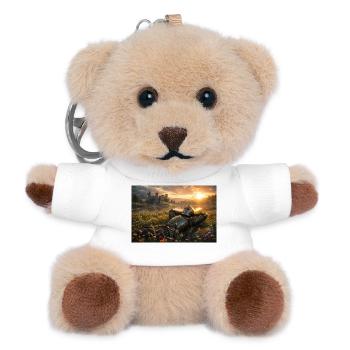 Sonnenuntergangsritter bei Castle Field - Teddy Schlüsselanhänger - Weiß - Vorne