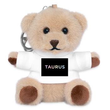 Taurus Gradient Typography - Teddy Keyring - white - Front
