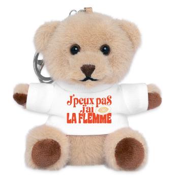 Flemme Pop Œil Retro - Porte-clés ourson - blanc - Devant
