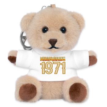 Original 1971 Retro Typography - Teddy Keyring - white - Front