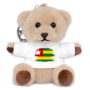 Togo_Flagge_used - Porte-clés ourson - blanc - Devant