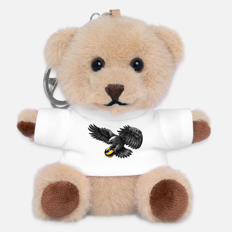 Adler mit Volleyball - Teddy Schlüsselanhänger - Weiß