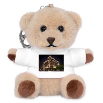 Nachtaufnahme vom Chilehaus in Hamburg - Poster - Teddy Schlüsselanhänger - Weiß - Vorne