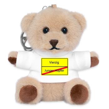 ortsschild_vierzig - Teddy Schlüsselanhänger - Weiß - Vorne