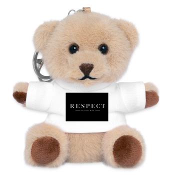 RESPECT Conception originale de typographie premium - Porte-clés ourson - blanc - Devant
