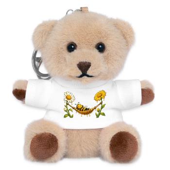 Biene Honig Imker Honigwabe Bienchen Insekt - Teddy Schlüsselanhänger - Weiß - Vorne