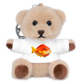 Fiery Goldfish Pop Art - Teddy Keyring - white - Front