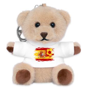 Spanien Flagge Fußball used - Teddy Schlüsselanhänger - Weiß - Vorne