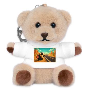 Choupie hitchhiking on desert roads - Teddy Keyring - white - Front
