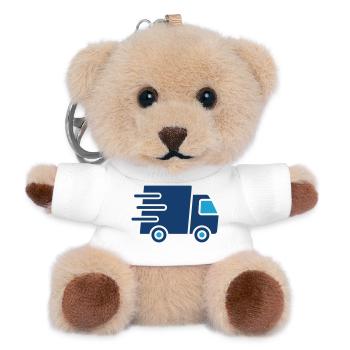 Fast Delivery Truck Solid Icon Logistics Shipping  - Teddy Keyring - white - Front