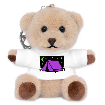 Camping Tent Star Graphic - Teddy Keyring - white - Front