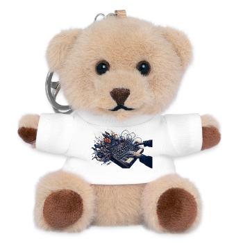 Abstrakte florale Tastatur und Klangenergie - Teddy Schlüsselanhänger - Weiß - Vorne
