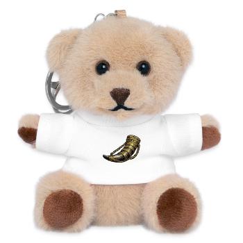 Goldener Hornschmuck - Teddy Schlüsselanhänger - Weiß - Vorne