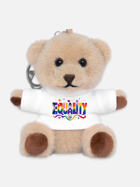 Equality Statement für Pride Fans CSD Outfit - Teddy Schlüsselanhänger - Weiß