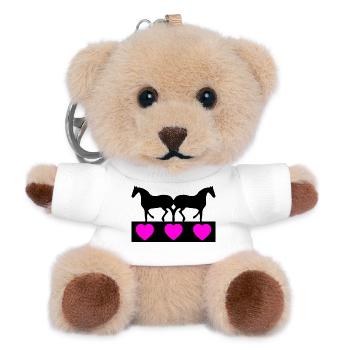 horses - Teddy Keyring - white - Front