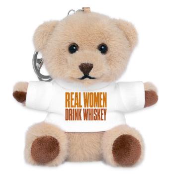 Echte Frauen trinken Whiskey - Lustiges Shirt - Teddy Schlüsselanhänger - Weiß - Vorne