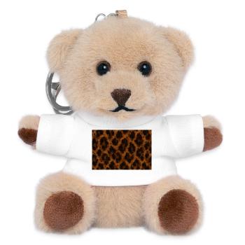 Leopard Doré Texturé - Porte-clés ourson - blanc - Devant