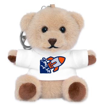Spaceship Rocket Icon - Teddy Keyring - white - Front