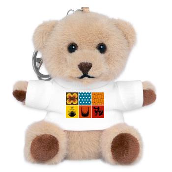 Retro - Teddy Keyring - white - Front