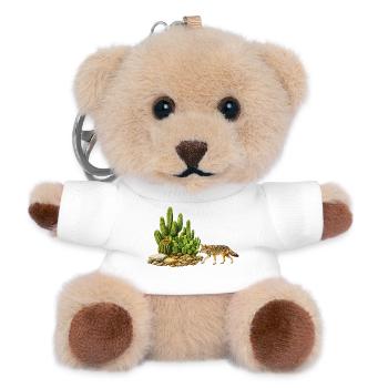 Cactus and Coyote - Teddy Keyring - white - Front