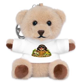 Cute mole with glasses - Teddy Keyring - white - Front