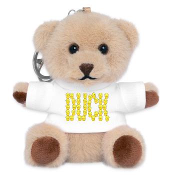 Cute duck typography - Teddy Keyring - white - Front