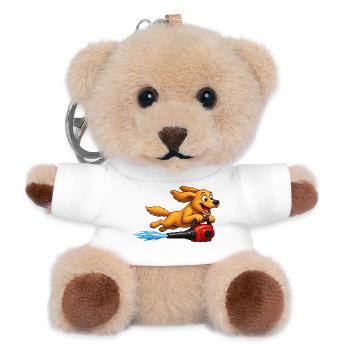 Le chien volant avec un jetpack souffleur à feuilles - Porte-clés ourson - blanc - Devant