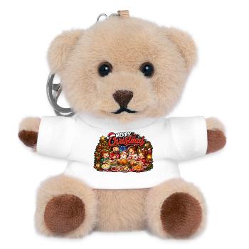 Merry Christmas - Teddy Schlüsselanhänger - Weiß - Vorne