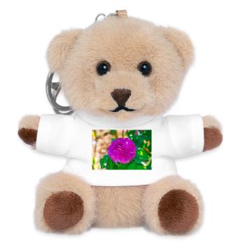 Magenta Rose Floral Botanical Glow - Teddy Schlüsselanhänger - Weiß - Vorne