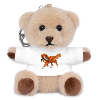 Toller bei der Entenjagd - Teddy Schlüsselanhänger - Weiß - Vorne
