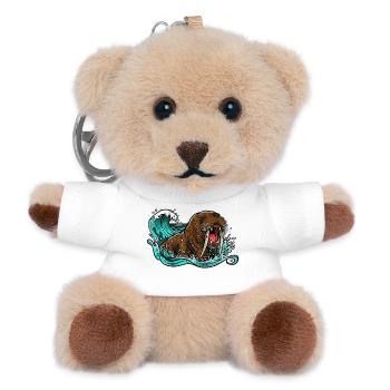 Walross mit tobender Welle - Teddy Schlüsselanhänger - Weiß - Vorne