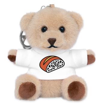 Sauerteigbrot Muster Grafik - Teddy Schlüsselanhänger - Weiß - Vorne