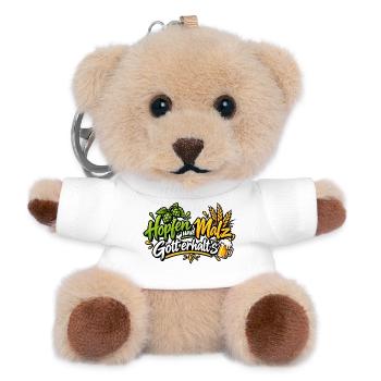 Hopfen und Malz Spruch Typo - Teddy Schlüsselanhänger - Weiß - Vorne