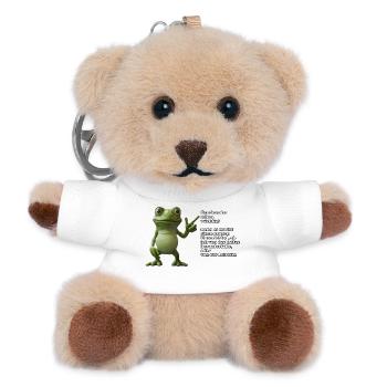 Gender-Frosch mit Hinweis - Teddy Schlüsselanhänger - Weiß - Vorne