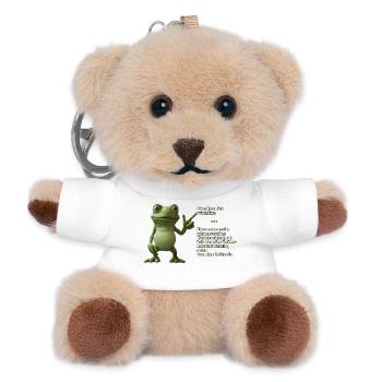 Frosch mit Wortwitz zur Gleichberechtigung - Teddy Schlüsselanhänger - Weiß - Vorne