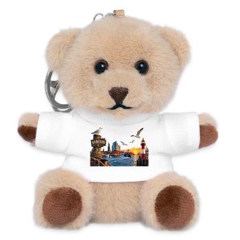Hamburg Hafen Sonne - Teddy Schlüsselanhänger - Weiß - Vorne
