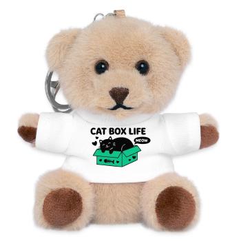 Cat Box Life Katzen Logo - Teddy Schlüsselanhänger - Weiß - Vorne