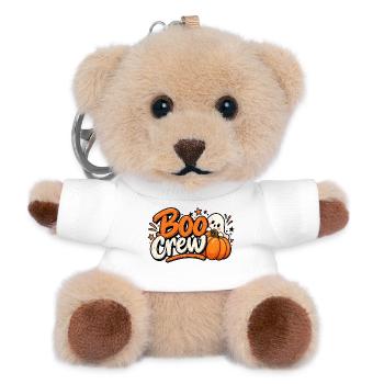 Boo Crew – Süßes Halloween Kürbis mit Geist - Teddy Schlüsselanhänger - Weiß - Vorne