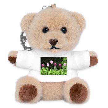 Tulpen im Frühling - Teddy Schlüsselanhänger - Weiß - Vorne