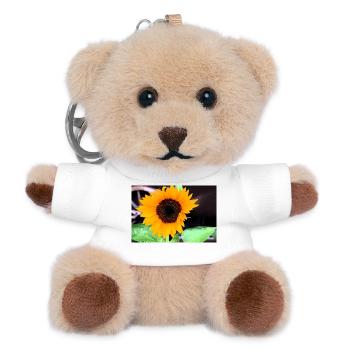 Große Sonnenblume im Garten - Teddy Schlüsselanhänger - Weiß - Vorne