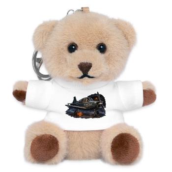 Flightmare – Verfluchtes Vintage-Flugzeug, Halloween - Teddy Schlüsselanhänger - Weiß - Vorne