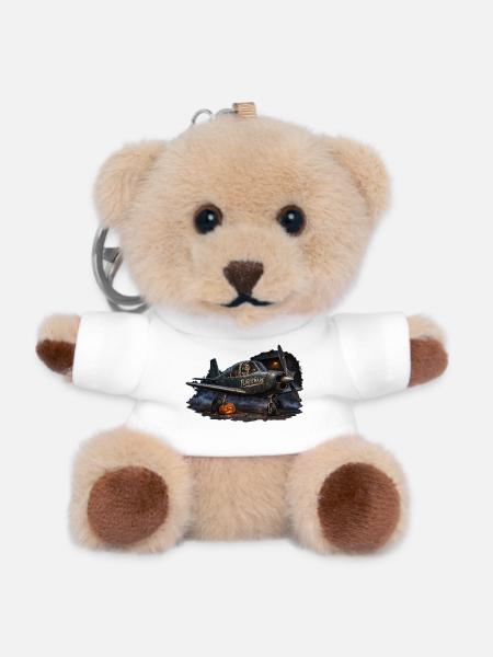 Flightmare – Verfluchtes Vintage-Flugzeug, Halloween - Teddy Schlüsselanhänger - Weiß