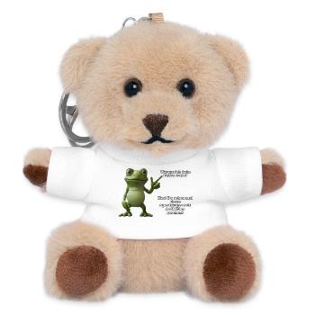 Grüner Frosch zum Thema Tattoo - Teddy Schlüsselanhänger - Weiß - Vorne