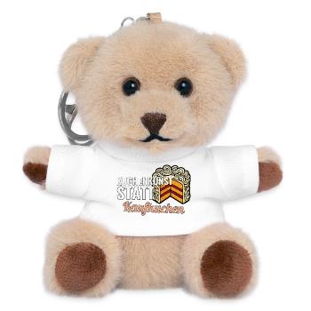 Hobbybäcker Geschenk für den ersten Festkuchen - Teddy Schlüsselanhänger - Weiß - Vorne