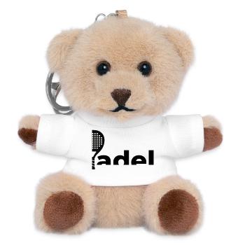 Padel Logo | Minimalistisches Schläger Design - Teddy Schlüsselanhänger - Weiß - Vorne